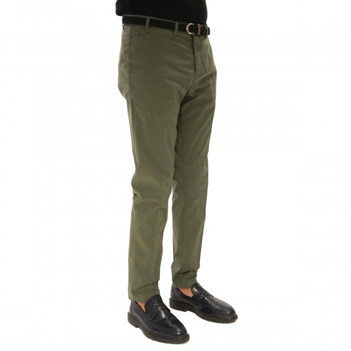 Pantalone in cotone ed Elastan colore verde CF