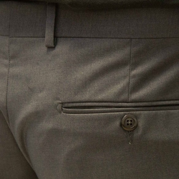 Pantalone in lana ed elastan grigio Tefl