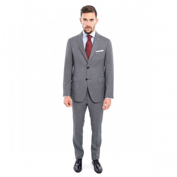 Abito in Lana Grigio in Microfantasia SPILL