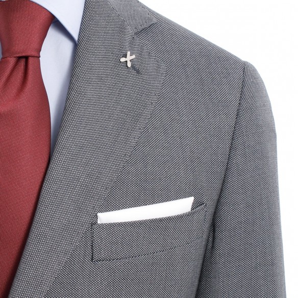 Abito in Lana Grigio in Microfantasia SPILL