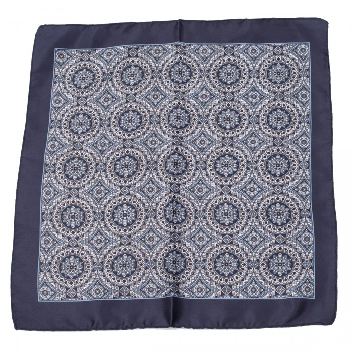 Pochette in seta con stampa a fantasia