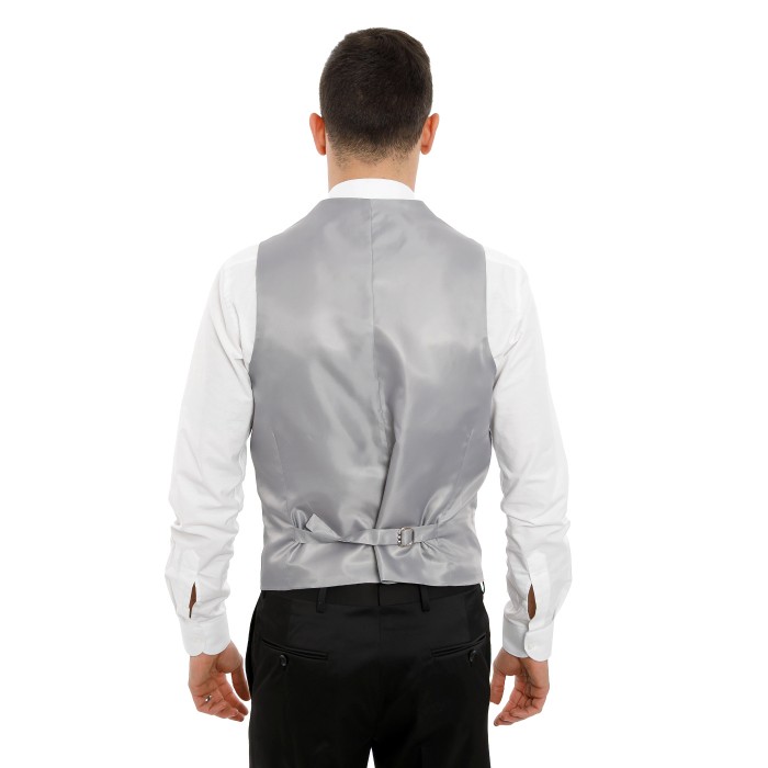 Gilet + Plastron grigio perla