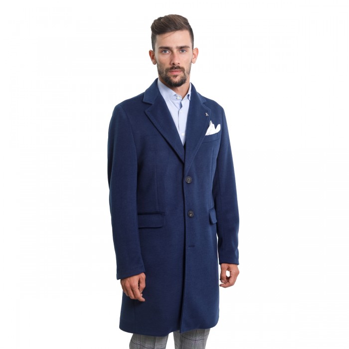 Cappotto in lana e cashmere - Blu