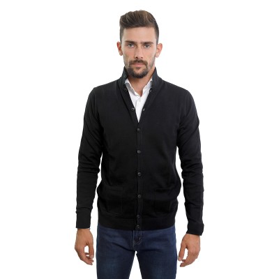 Cardigan collo alto nero