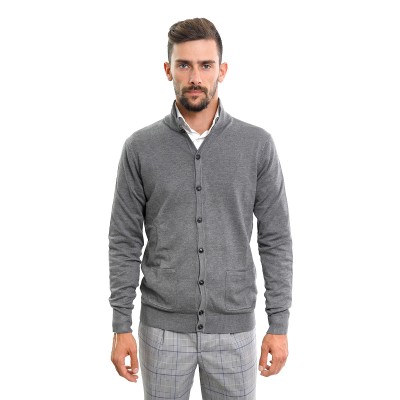 Cardigan collo alto grigio