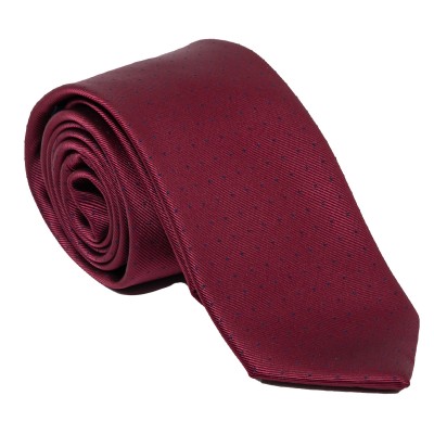 Cravatta borgogna a pois blu