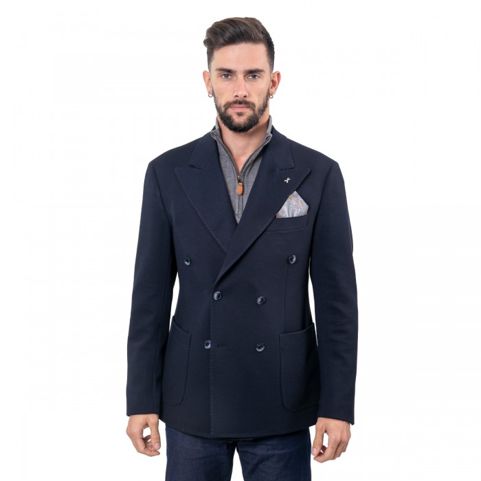 Giacca in lana doppio petto Blu