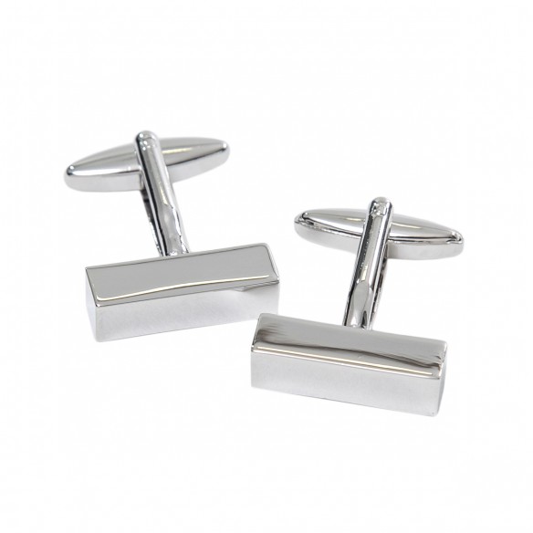 Gemelli argento rettangolari