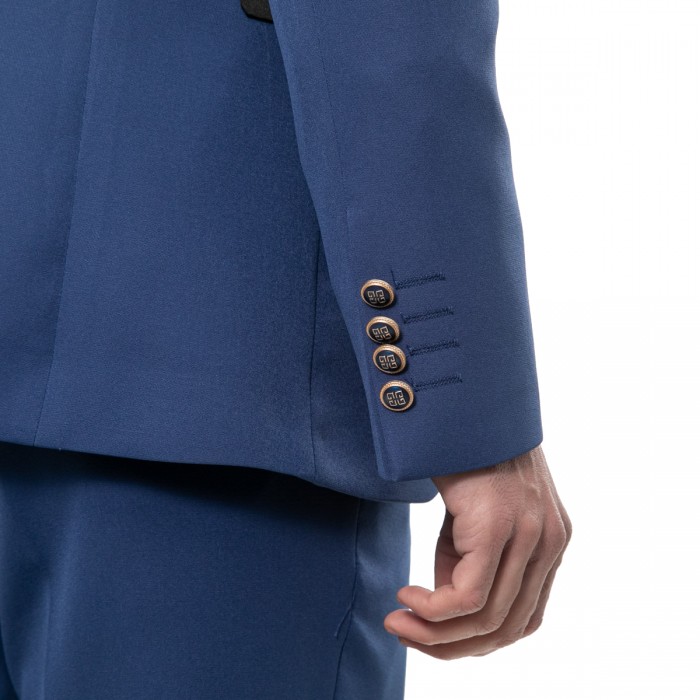 Smoking bluette rever a contrasto