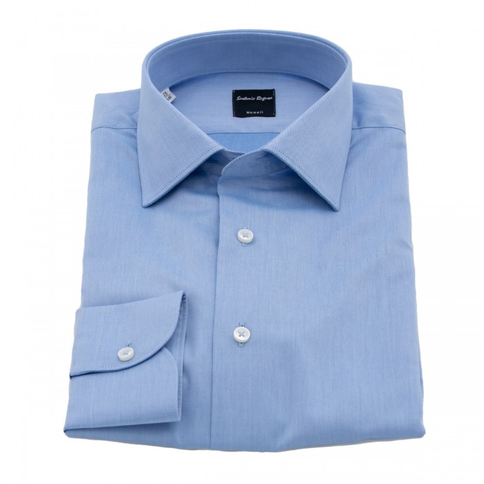 Camicia in cotone celeste