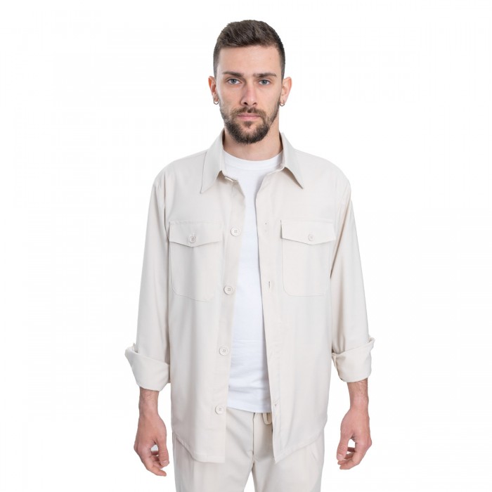 Giacca camicia - Bianco panna