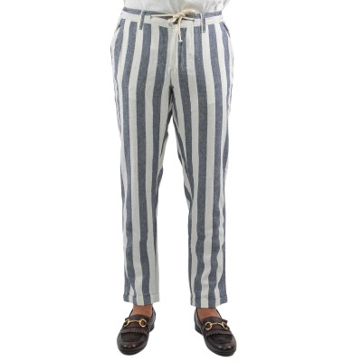 Pantalaccio riga larga blu