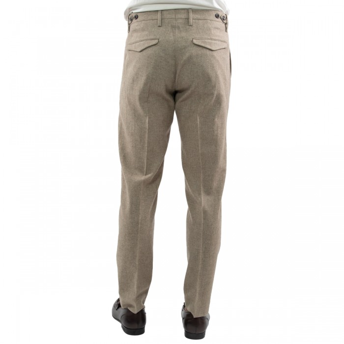 Pantalone beige punto a spillo