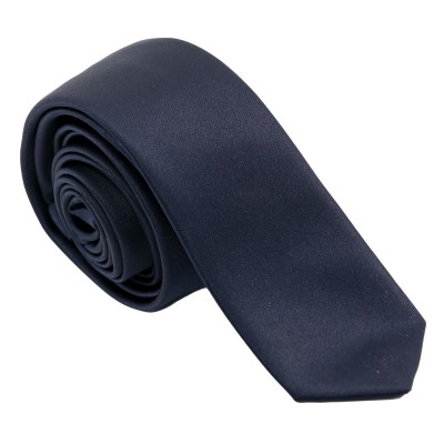 Cravatta in seta blu scuro...