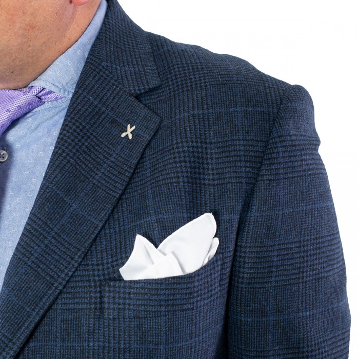 Giacca monopetto quadro galles blu D-4