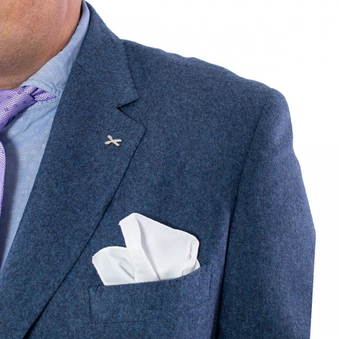 Giacca monopetto  blu denim in lana  D-4