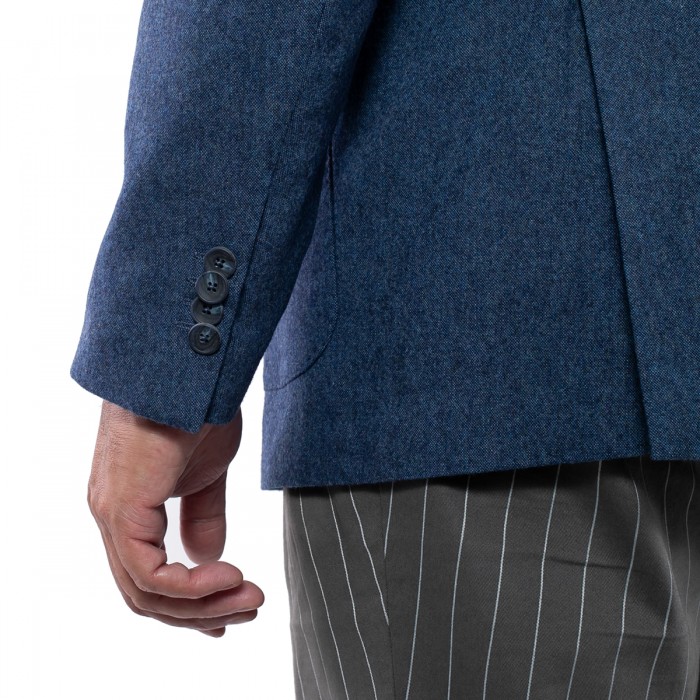 Giacca monopetto  blu denim in lana  D-4