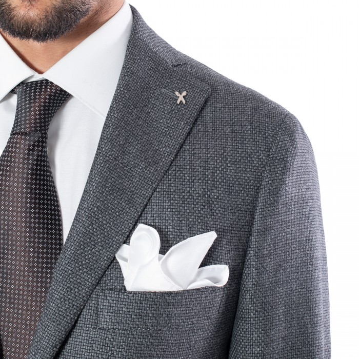 Giacca in lana e cashmere grigio