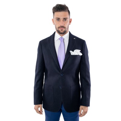 Giacca in lana e cashmere blu