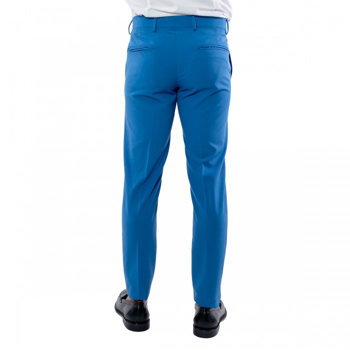 Pantalone tinta unita blu oceano