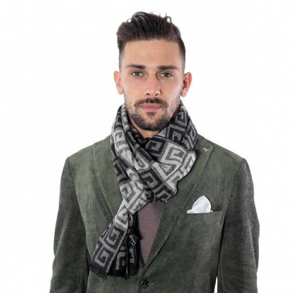 Pashmina fantasia nero/bianco
