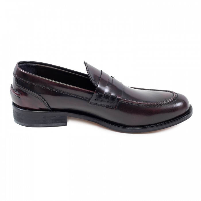 Mocassino bordeaux abrasivato