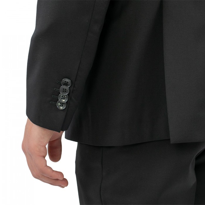 Abito monopetto nero in lana tasmania