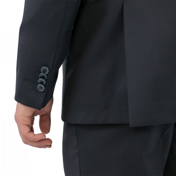 Abito monopetto blu in lana tasmania