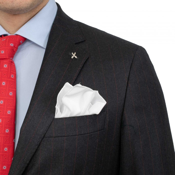 Abito monopetto  grigio gessato rigo...