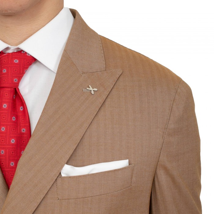 Abito doppio petto - spigato beige