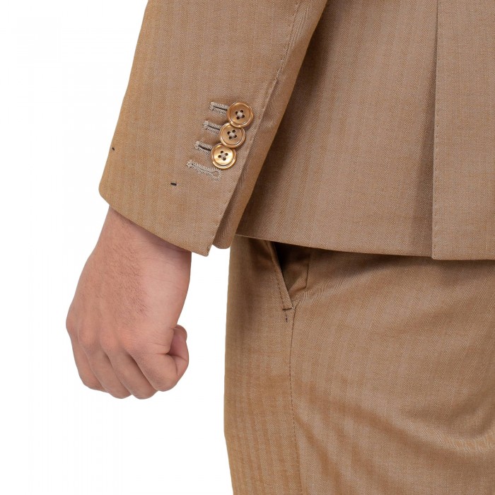 Abito doppio petto - spigato beige