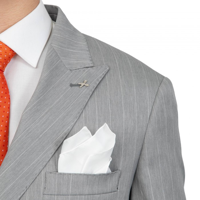 Abito doppio petto grigio gessato