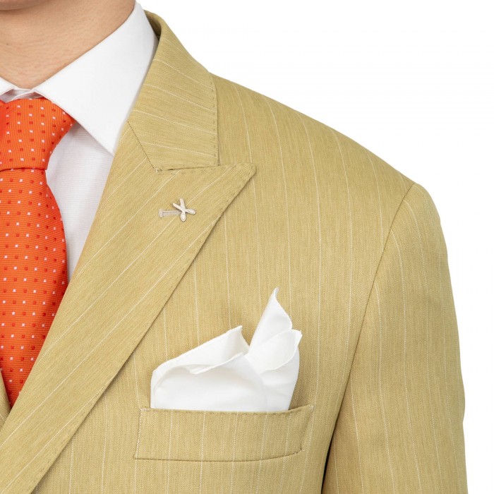 Abito doppio petto  gessato giallo