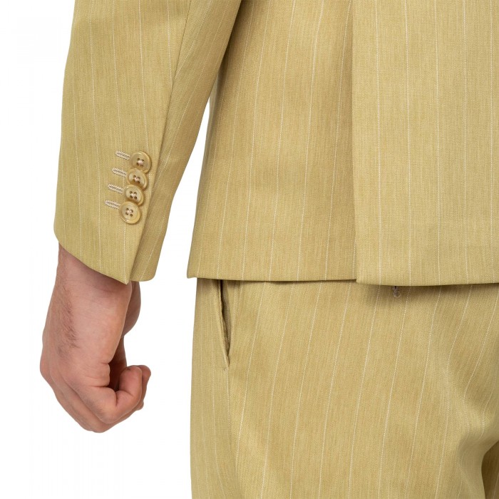 Abito doppio petto  gessato giallo