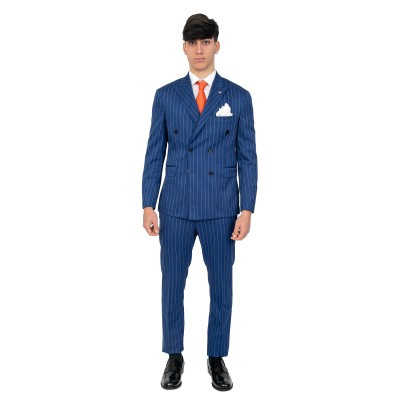 Abito doppio petto blu gessato