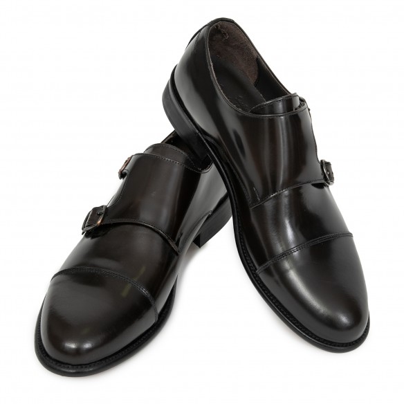 Scarpa classica doppia fibbia moro