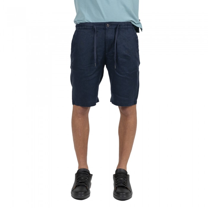 Bermuda blu in lino