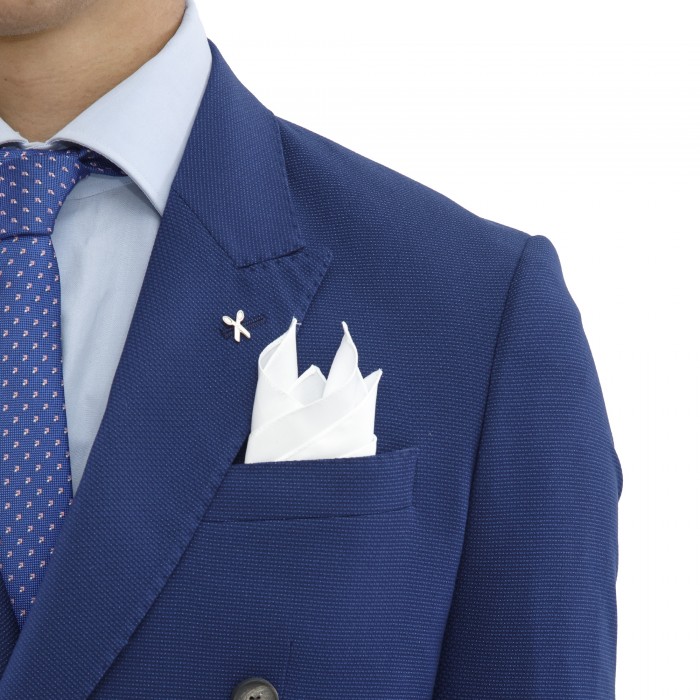 Abito doppio petto blu microfantasia