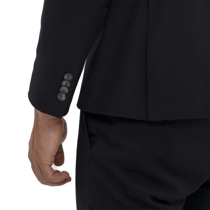 Abito doppio petto nero microfantasia