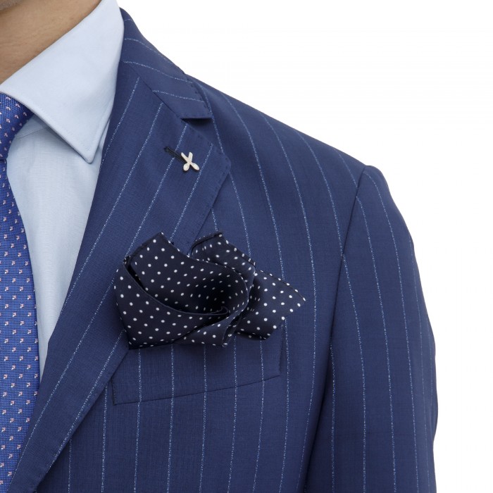 Abito monopetto blu gessato cerruti