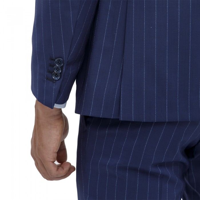 Abito monopetto blu gessato cerruti