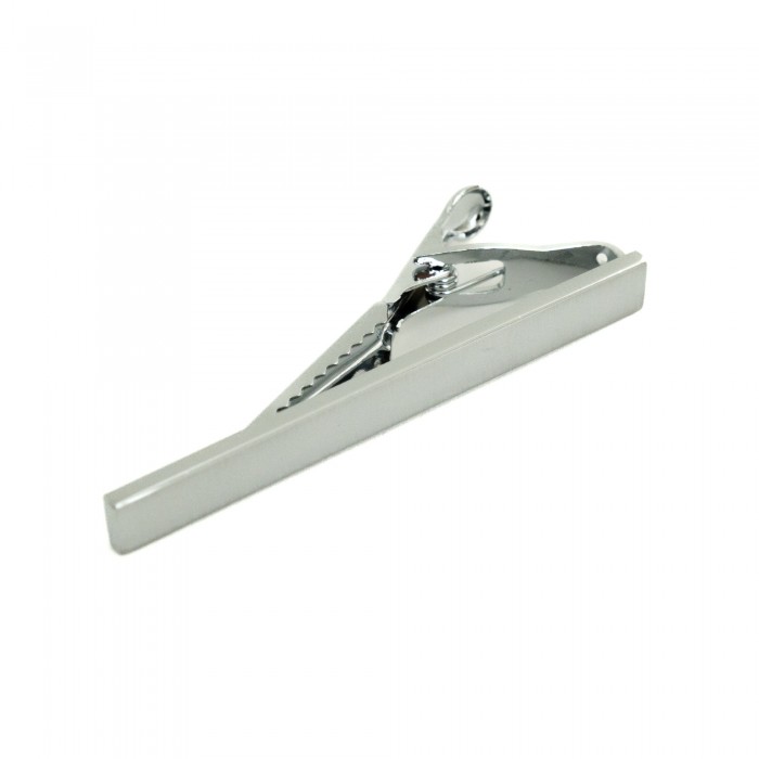 Fermacravatta in metallo argento