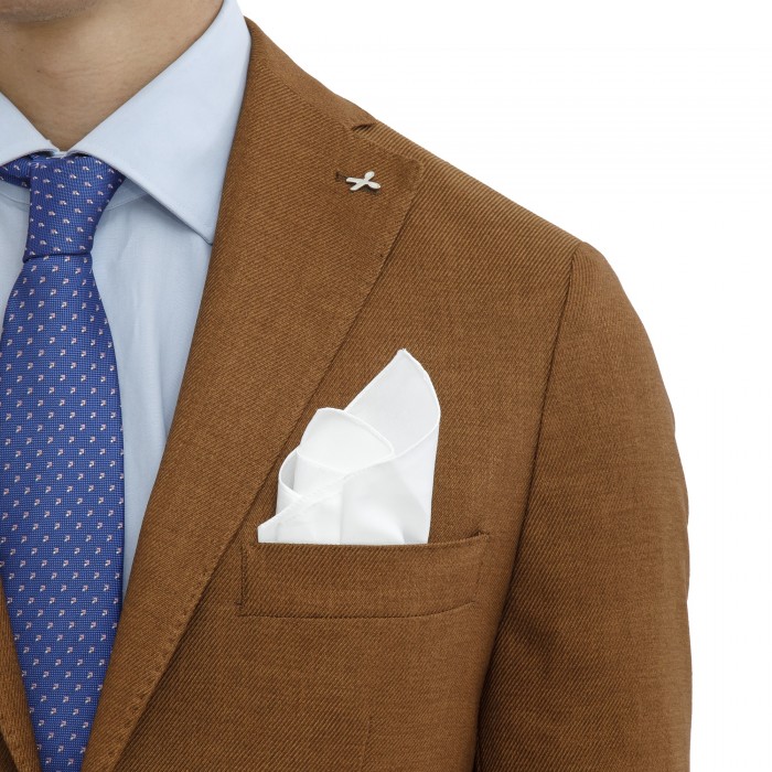 Giacca monopetto marrone in lana