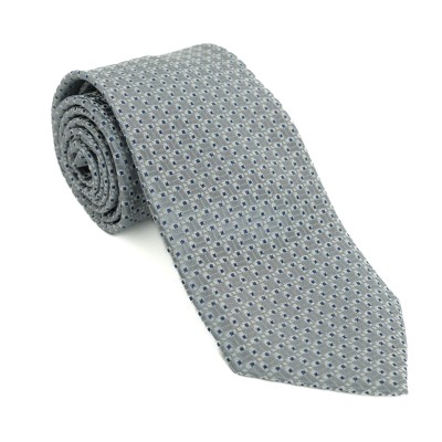 Cravatta grigia fantasia blu