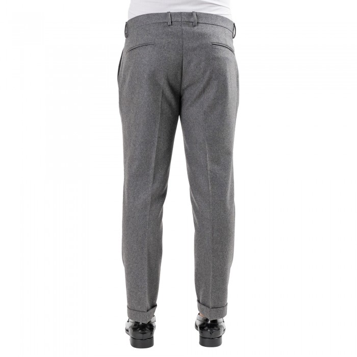 Pantalone grigio in lana foulè