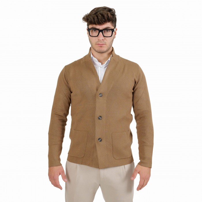 Cardigan 3 bottoni - Cammello