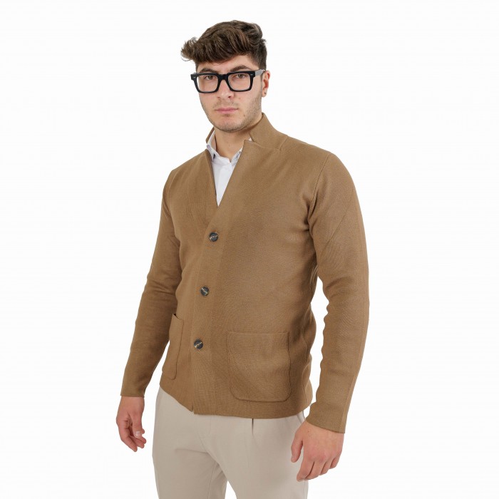 Cardigan 3 bottoni - Cammello