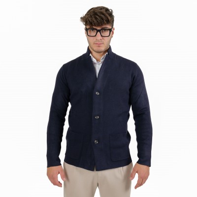 Cardigan blazer 3 bottoni - Blu