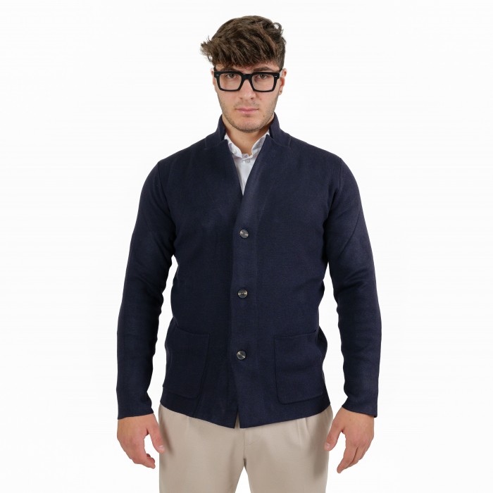 Cardigan blazer 3 bottoni - Blu