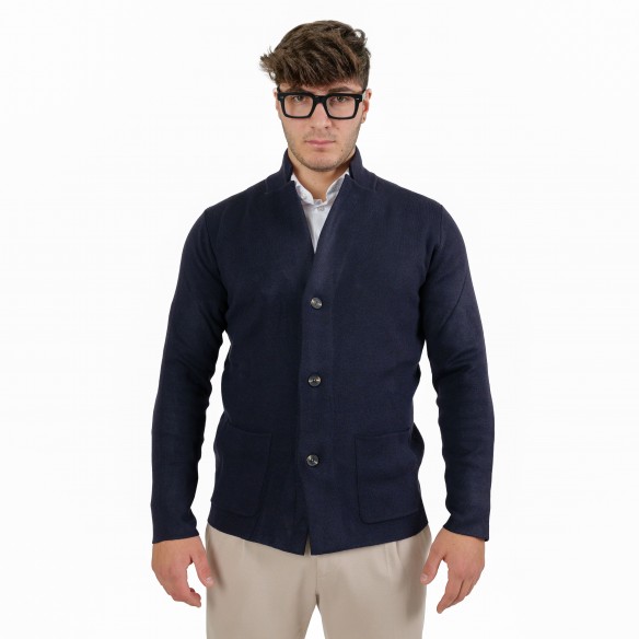 Cardigan blazer 3 bottoni - Blu